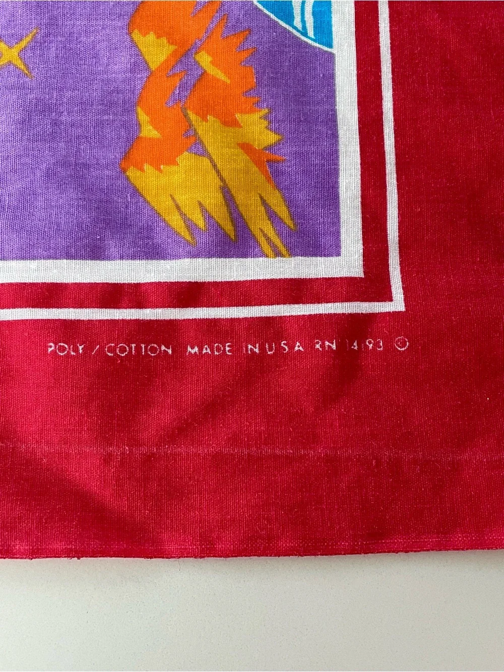 Vintage 1980s Unicorn Rainbow Bandana